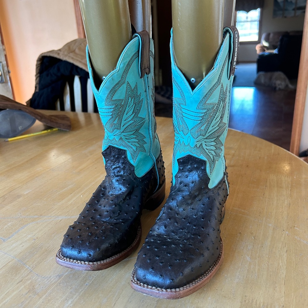 Cinch Kids Black and Aqua Western Boots